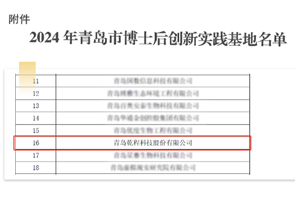 乾程科技乐成通过“青岛市超声波流量计量专家事情站”认定